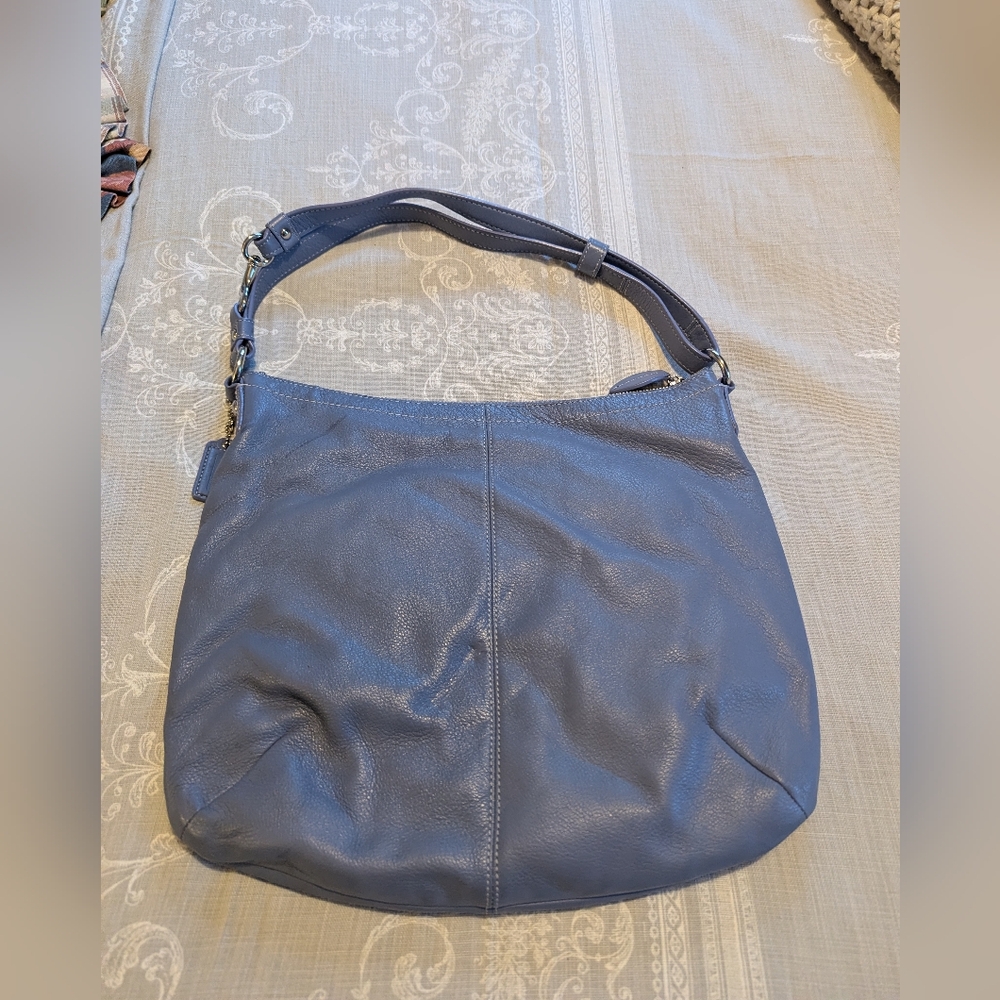 Coach Penelope F19045 hobo bag in cornflower blue pebble leather - Picture 6 of 14
